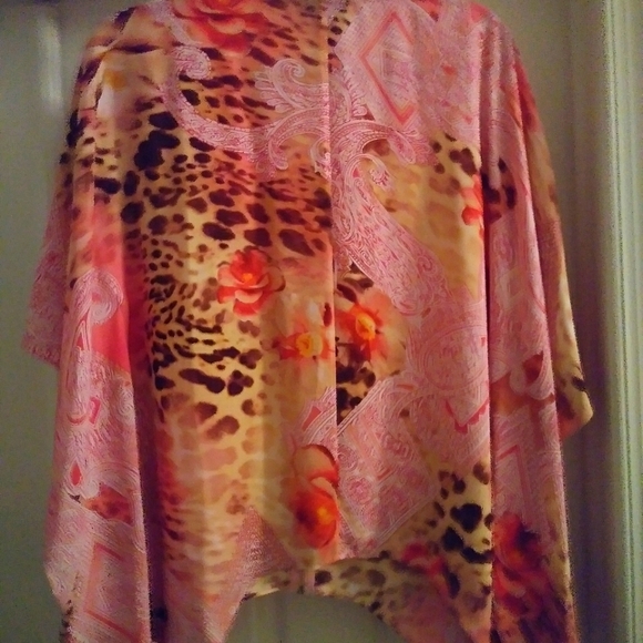 Thalia Sodi multi color pink medium zip up blouse - Picture 5 of 7